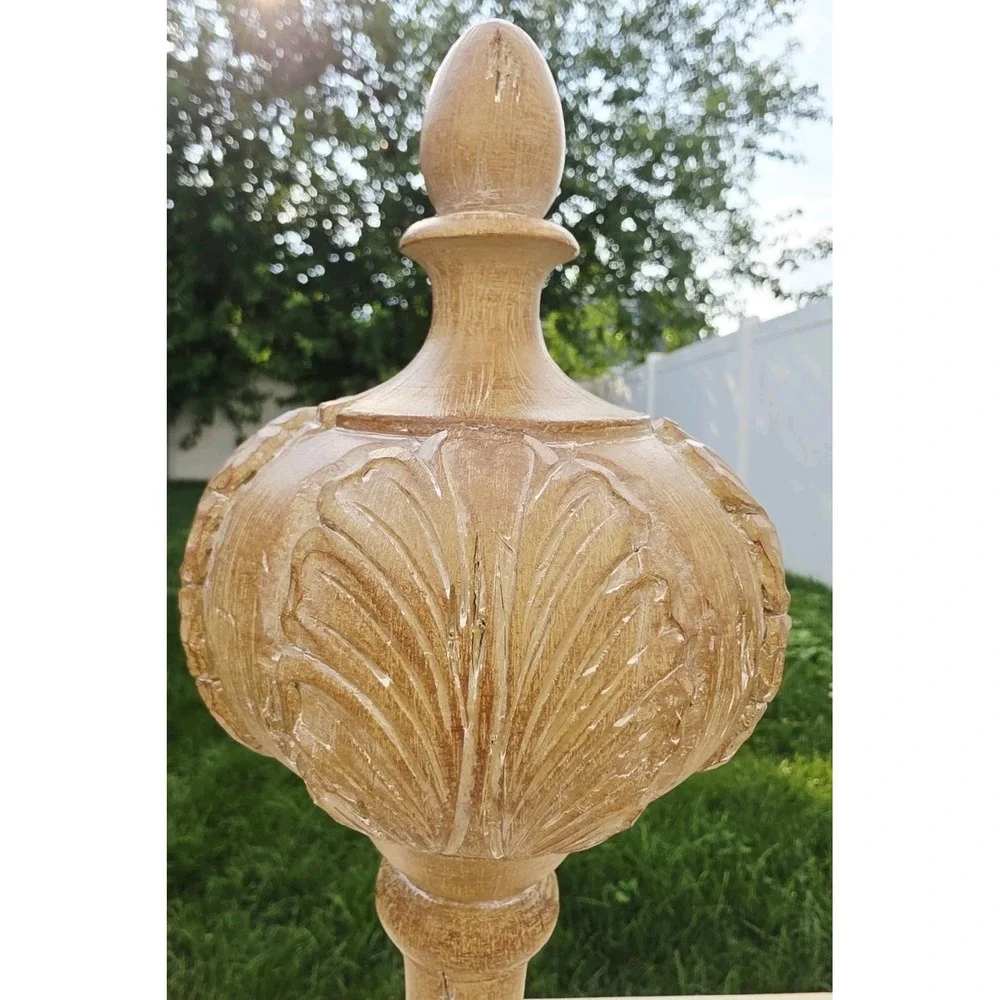 Wooden Finial Decorative Accent Distressed Table Accent Home Decor 14